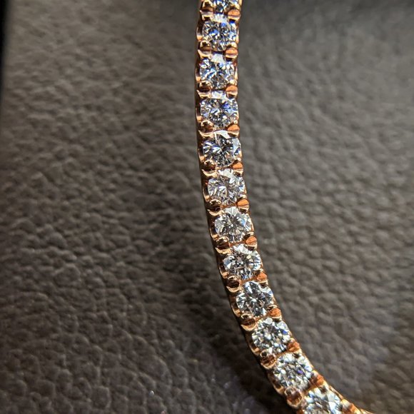 Rose Gold Diamond Hoop Earrings - Picture 3 of 5
